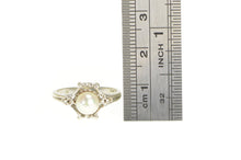 Load image into Gallery viewer, 14K Pearl Diamond Accent Classic Statement Ring White Gold