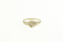 Load image into Gallery viewer, 14K Art Deco Diamond Inset Child&#39;s Baby Ring White Gold