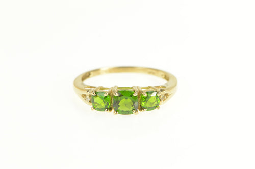 10K Tsavorite Garnet Diamond Accent Statement Ring Yellow Gold