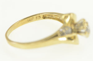 14K 0.15 Ctw Marquise Diamond Bypass Promise Ring Yellow Gold