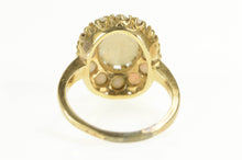Load image into Gallery viewer, 14K Victorian Oval Natural Opal Halo Cocktail Ring Yellow Gold