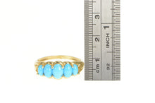 Load image into Gallery viewer, 10K Five Stone Turquoise Graduated Statement Ring Yellow Gold