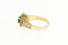 Load image into Gallery viewer, 10K 1950&#39;s Sim. Emerald Geometric Textured Ring Yellow Gold