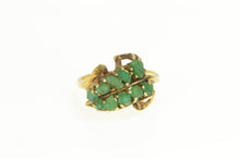 Load image into Gallery viewer, 14K 1960&#39;s Natural Rough Emerald Leaf Statement Ring Yellow Gold