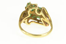 Load image into Gallery viewer, 14K 1960&#39;s Natural Rough Emerald Leaf Statement Ring Yellow Gold