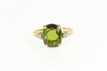 Load image into Gallery viewer, 14K Oval Green Tourmaline Diamond Accent Ring Yellow Gold