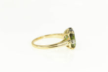 Load image into Gallery viewer, 14K Oval Green Tourmaline Diamond Accent Ring Yellow Gold