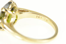Load image into Gallery viewer, 14K Oval Green Tourmaline Diamond Accent Ring Yellow Gold