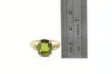 Load image into Gallery viewer, 14K Oval Green Tourmaline Diamond Accent Ring Yellow Gold