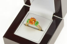 Load image into Gallery viewer, 14K Ornate Spessartine &amp; Tsavorite Diamond Ring Yellow Gold