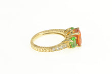 Load image into Gallery viewer, 14K Ornate Spessartine &amp; Tsavorite Diamond Ring Yellow Gold