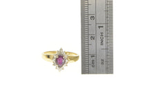 Load image into Gallery viewer, 14K Natural Ruby Diamond Halo Classic Engagement Ring Yellow Gold