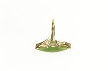 Load image into Gallery viewer, 10K 1960&#39;s Marquise Nephrite Cabochon Navette Ring Yellow Gold
