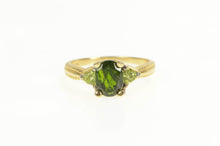 Load image into Gallery viewer, 14K Oval Tsavorite Peridot Ornate Statement Ring Yellow Gold