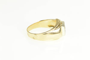 14K 1930's Diamond Syn. Ruby Squared Men's Ring Yellow Gold