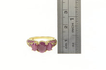 Load image into Gallery viewer, 14K 3.85 Ctw Natural Ruby Elaborate Engagement Ring Yellow Gold