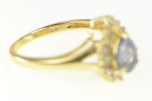 Load image into Gallery viewer, 14K Pear Tanzanite Diamond Halo Engagement Ring Yellow Gold