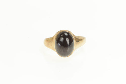 10K 1930's Syn. Ruby Cabochon Vintage Statement Ring Yellow Gold