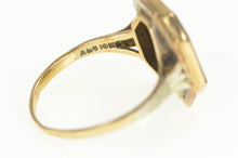 Load image into Gallery viewer, 10K Art Deco Black Onyx Engraved Ornate Statement Ring Yellow Gold