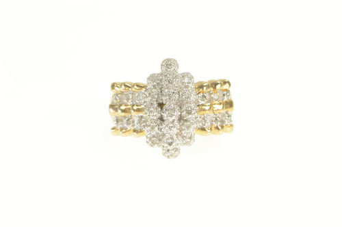 10K 0.25 Ctw Diamond Encrusted Cluster Statement Ring Yellow Gold