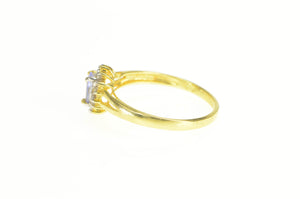 14K Pear Tanzanite Diamond Halo Engagement Ring Yellow Gold