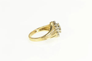 14K Marquise Diamond Cluster Halo Classic Ring Yellow Gold