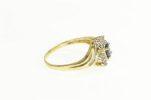 Load image into Gallery viewer, 10K Sapphire Diamond Halo Bypass Engagement Ring Yellow Gold