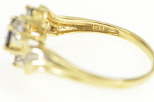 Load image into Gallery viewer, 10K Sapphire Diamond Halo Bypass Engagement Ring Yellow Gold