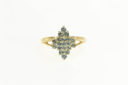14K Prasiolite Cluster Classic Statement Ring Yellow Gold