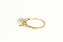 Load image into Gallery viewer, 14K 1940&#39;s Pearl Diamond Accent Engagement Ring Yellow Gold