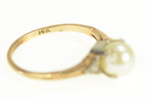 Load image into Gallery viewer, 14K 1940&#39;s Pearl Diamond Accent Engagement Ring Yellow Gold