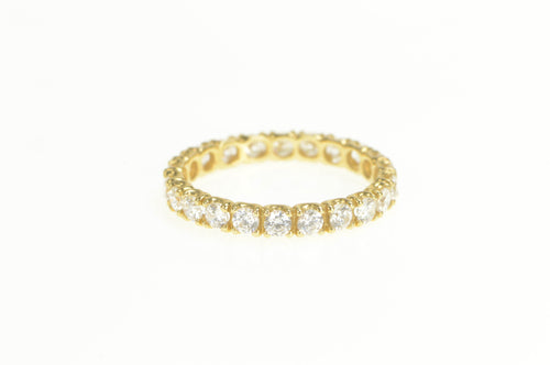 14K Eternity Anniversary Infinity Wedding Band Ring Yellow Gold