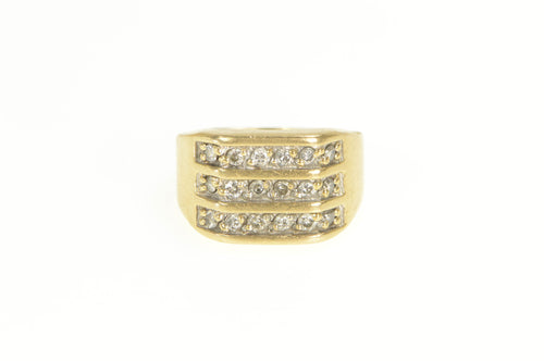 14K 0.36 Ctw Diamond Tiered Squared Ring Yellow Gold