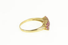 Load image into Gallery viewer, 10K Tiered Ruby Cluster Statement Band Ring Yellow Gold