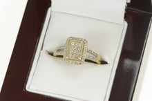 Load image into Gallery viewer, 10K 0.33 Ctw Pave Diamond Encrusted Squared Ring Yellow Gold