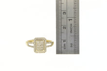Load image into Gallery viewer, 10K 0.33 Ctw Pave Diamond Encrusted Squared Ring Yellow Gold