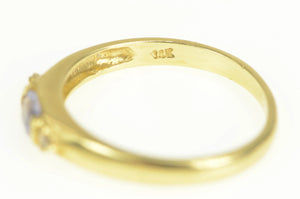 14K Oval Tanzanite Diamond Accent Statement Ring Yellow Gold