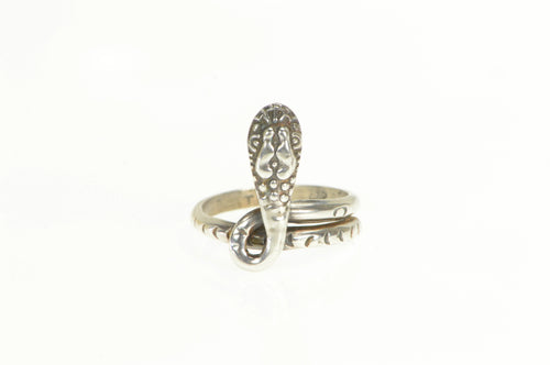 Sterling Silver Ornate Snake Serpent Wrap Statement Ring