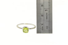 Load image into Gallery viewer, 10K Cushion Peridot Solitaire Classic Statement Ring White Gold