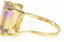 Load image into Gallery viewer, 10K Ametrine Emerald Cut Bypass Solitaire Statement Ring Yellow Gold