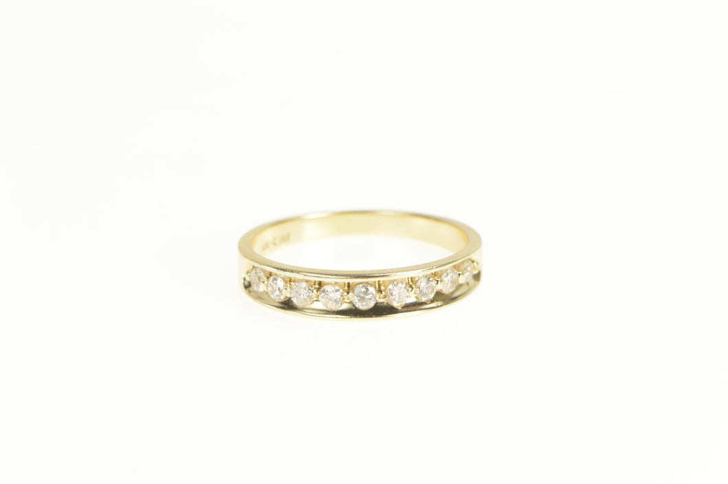 14K 0.27 Ctw Diamond Classic Wedding Band Ring Yellow Gold