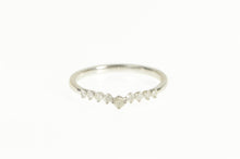 Load image into Gallery viewer, 10K Chevron Diamond Contour Wedding Band Ring White Gold