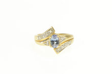 Load image into Gallery viewer, 14K Tanzanite Diamond Accent Bypass Freeform Ring Yellow Gold