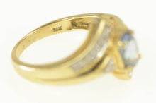 Load image into Gallery viewer, 14K Tanzanite Diamond Accent Bypass Freeform Ring Yellow Gold