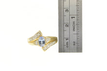 Load image into Gallery viewer, 14K Tanzanite Diamond Accent Bypass Freeform Ring Yellow Gold