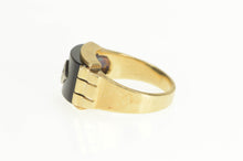 Load image into Gallery viewer, 10K 1930&#39;s Black Onyx Diamond Vintage Men&#39;s Ring Yellow Gold