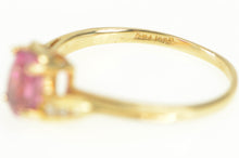 Load image into Gallery viewer, 14K Oval Pink Sapphire Diamond Accent Bypass Ring Yellow Gold