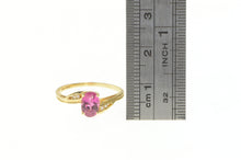 Load image into Gallery viewer, 14K Oval Pink Sapphire Diamond Accent Bypass Ring Yellow Gold