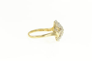 10K 0.15 Ctw Diamond Bypass Cluster Statement Ring Yellow Gold