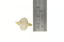 Load image into Gallery viewer, 10K 0.15 Ctw Diamond Bypass Cluster Statement Ring Yellow Gold